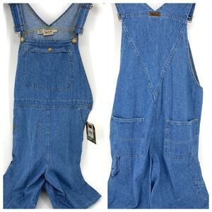 Vintage Woolrich Denim Jean Overall Shortalls Shorts Size S NWT